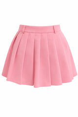 Falda Corta Plisada Rosa