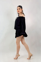 Vestido Suelto Manga Larga Negro