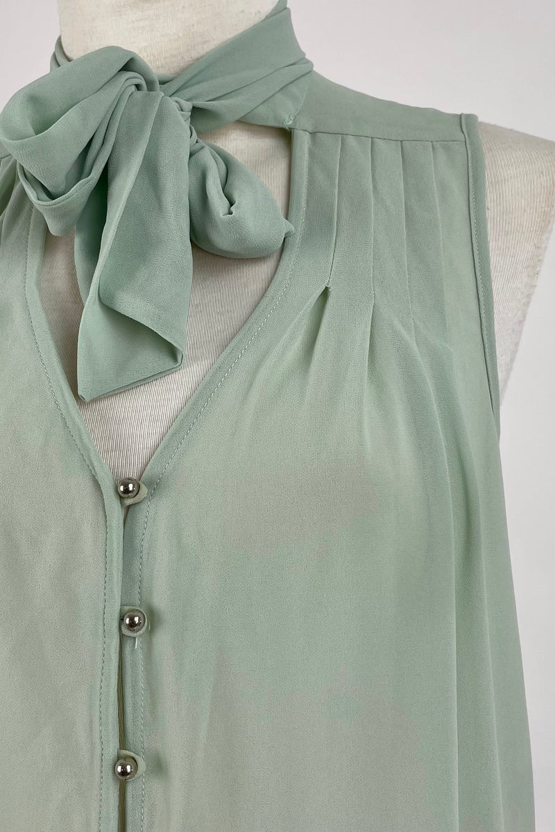 Blusa Menta Listón en Cuello