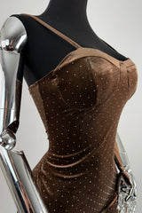 Vestido Terciopelo Rhinestone Cafe