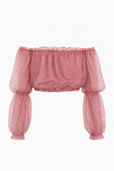 Crop Top Manga Transparente