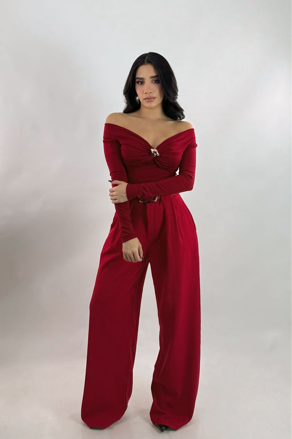 Pantalon Acampanado Rojo