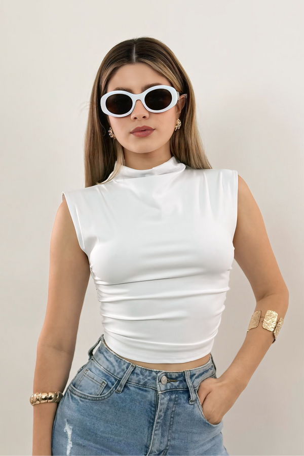 Top Ruched Blanco