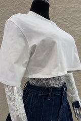 Pantiblusa Tshirt Encaje Blanco