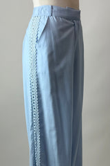 Pantalon Detalle Crochet Azul