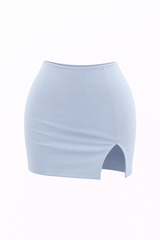 Mini Falda Abertura al Frente Azul