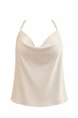 Top Halter Satinado Champagne