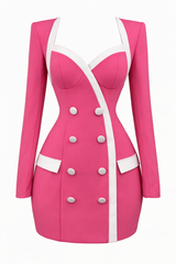 Vestido Rosa Manga Larga