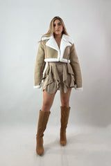 Jacket Vinipiel Fox Fur Caqui