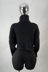 Sweater Oversize Cuello Tortuga Negro