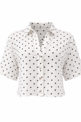 Camisa Corta Polka Blanca