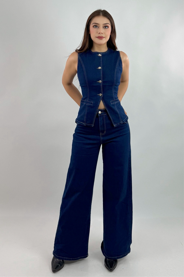 Set Chaleco y Pantalon Denim