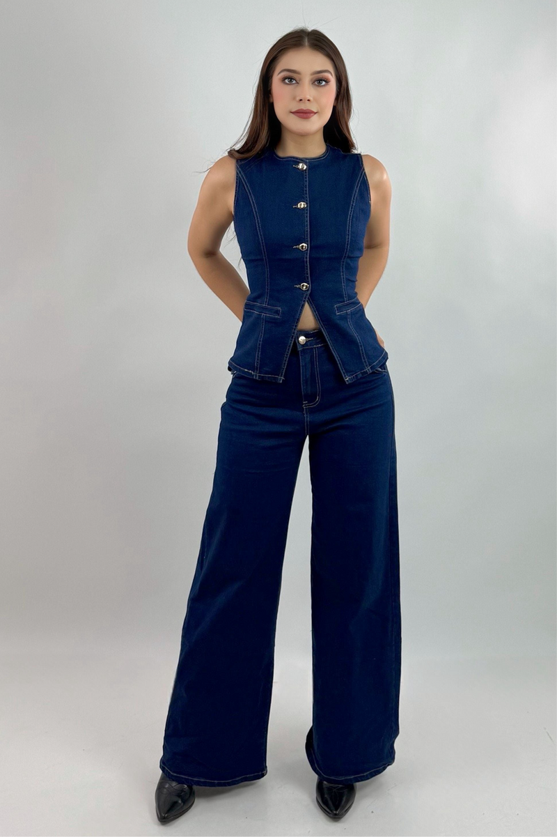 Set Chaleco y Pantalon Denim