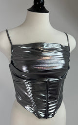 Top Corset Metalico Plata