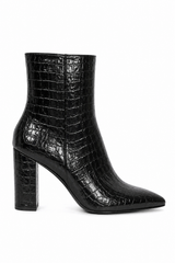Botin Textura Charol Negro