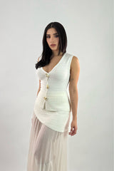 Set Blusa y Falda Crochet Blanco