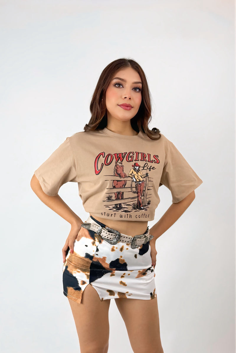 Falda Print Cow Cafe