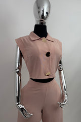 Set Top y Pantalon Sastre Rosa