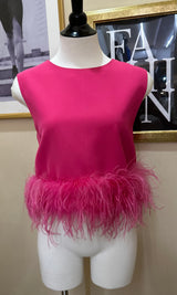 Blusa Con Plumas Color Rosa