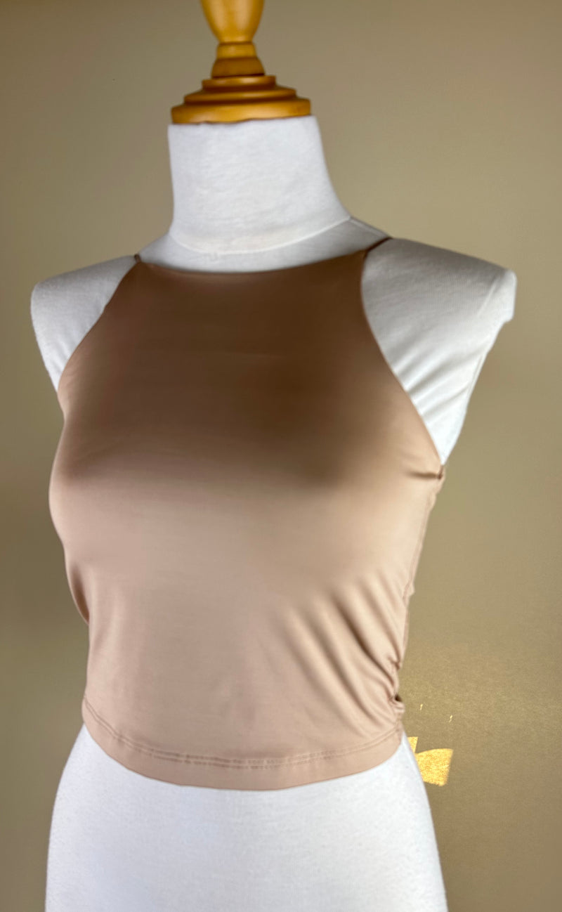 Blusa Corta Basica Beige