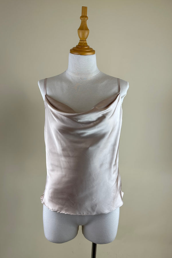 Blusa Basica de Tirantito Satinado Beige