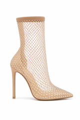 Botín Beige Malla de Pedrería