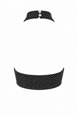 CropTop Halter De Pedreria Negro