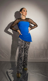 Blusa strapple Larga Asimetrica, Con Corrugado, Color Naranja