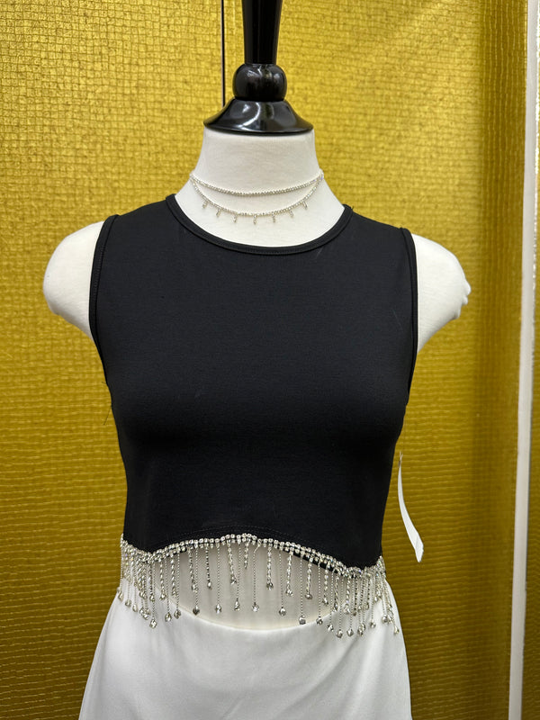 Croptop Basico Con Rhinestone