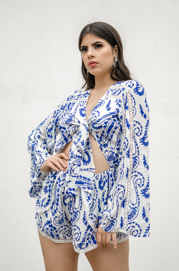 Jumper Floreado Azul