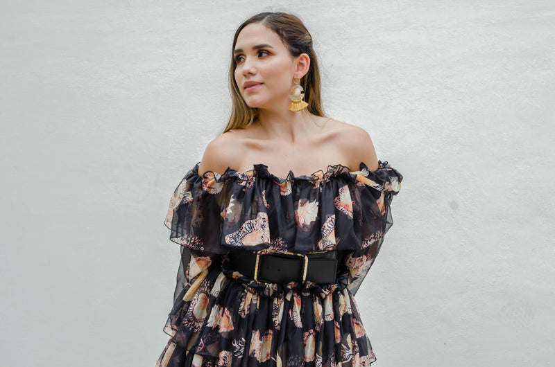 Vestido Offshoulder Estampado