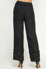 Pantalon Ancho Tweed Negro