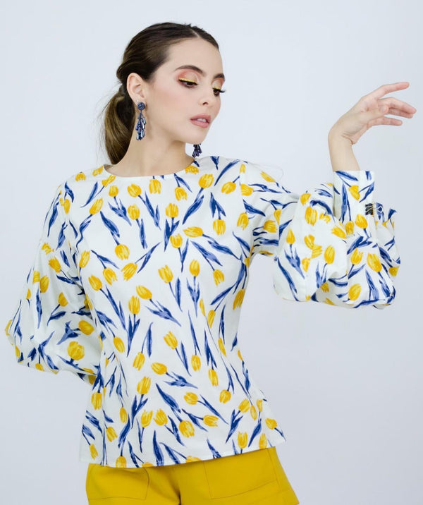 Blusa Suelta Tulipanes