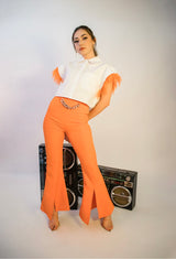 Pantalon Con Cadena Naranja