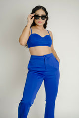 Set De Pantalon Con Top Azul