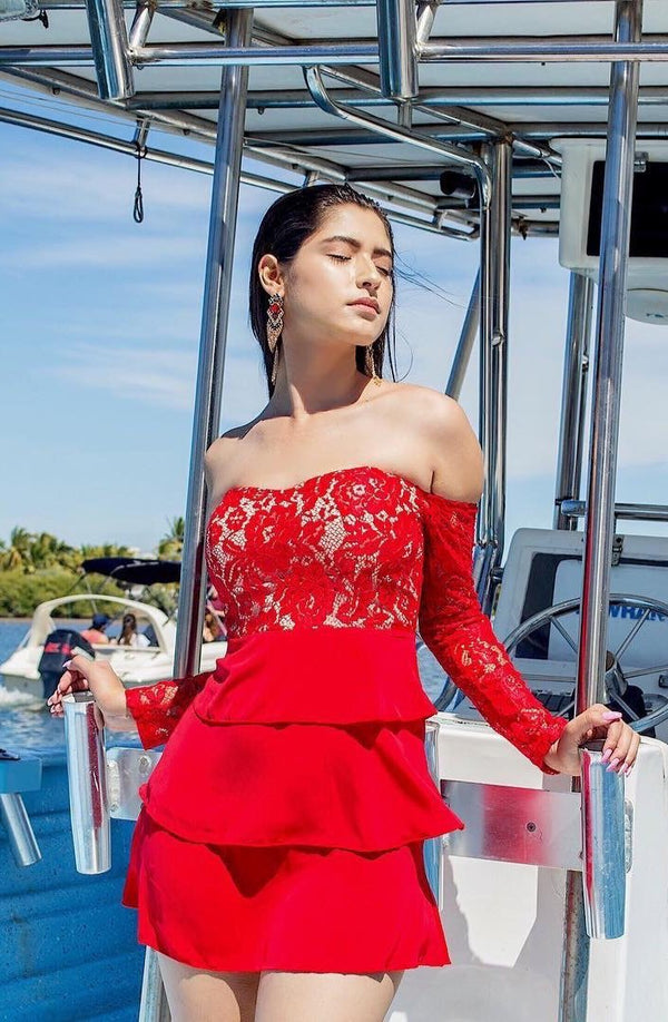 Vestido Off Shoulder Rojo