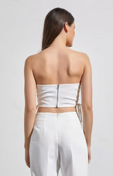 Croptop Strapple Con Cordon Lateral Blanco