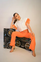 Pantalon Con Cadena Naranja