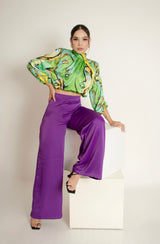 Pantalon Satinado Morado Sastre