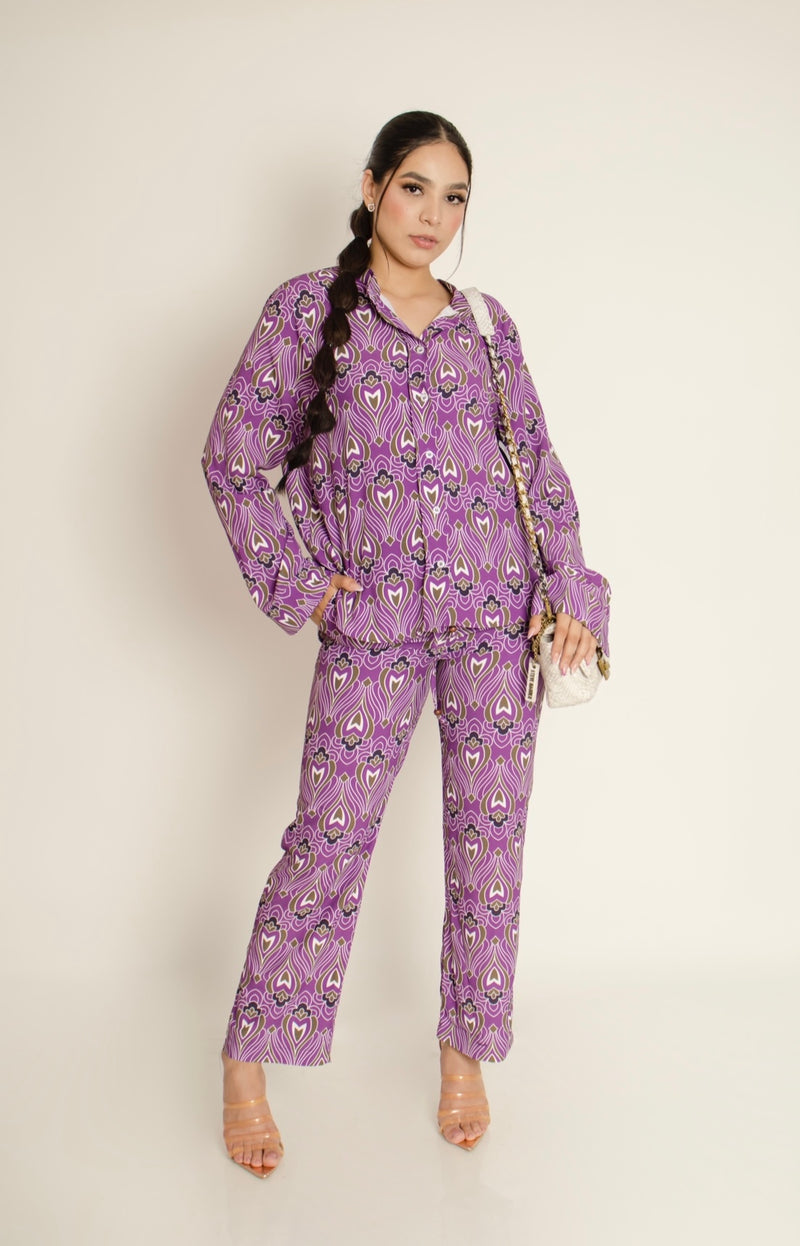 Pantalon Print Garigol Morado