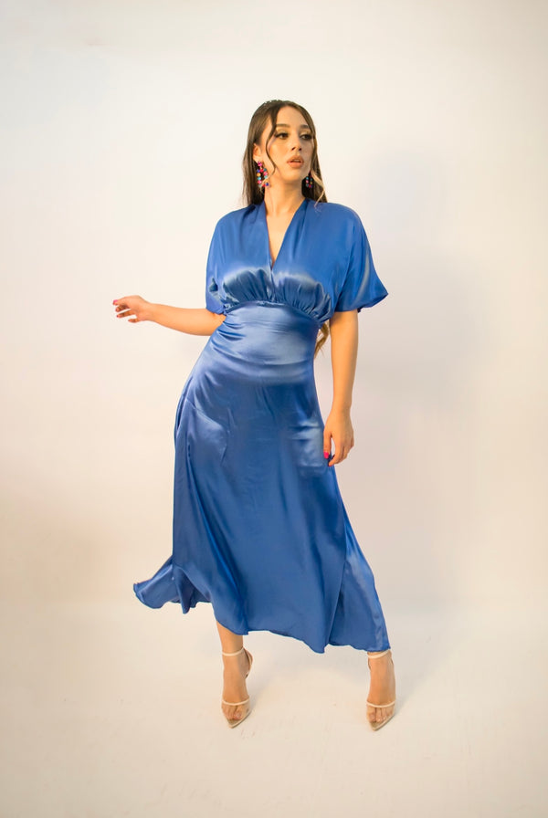 Vestido Midi Suelto Azul