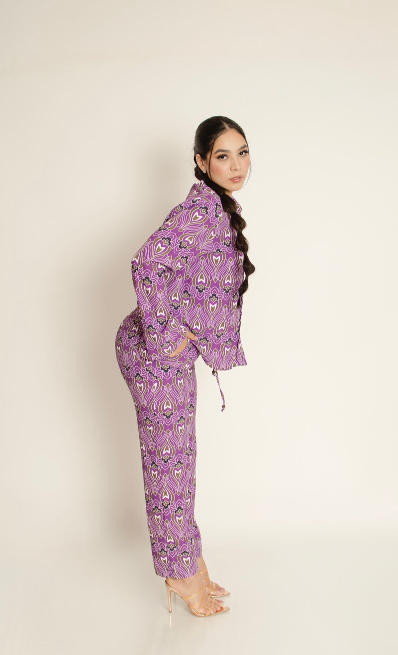 Pantalon Print Garigol Morado