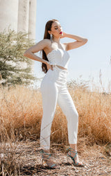 Croptop Strapple Con Cordon Lateral Blanco