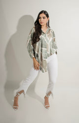 Pantalon Blanco de Mezclilla Con Pedreria