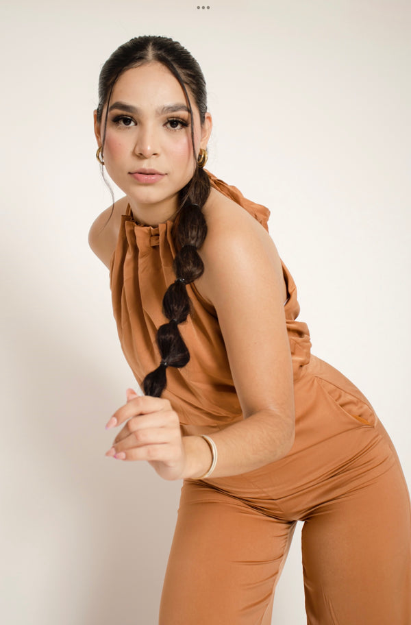 Romper Halter Caramel